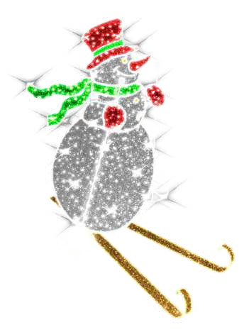 Снеговик объёмный на лыжах